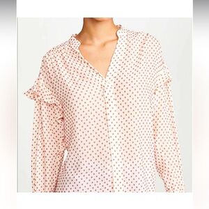 Derek Lam Crosby 10 flocked polka dot top size 6